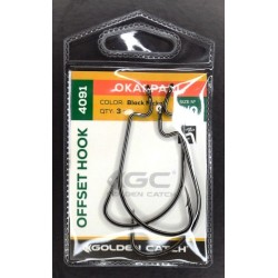 Гачки для риболовлі, GC Offset Okkapari 4091, 3шт/уп, колір BN, №5/0